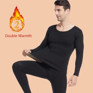 Conjunto de ropa interior térmica de invierno para hombre, lijado facial, doble calor, cuerpo delgado y alta elasticidad, cómodo y transpirable