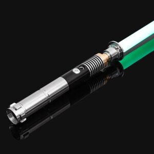 Luke-Sable de luz RGB con mango de Metal Variable, 16 colores, efecto de sonido de golpe, FX, duelo, mango de aluminio