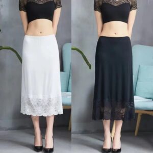 Vestido de seda de hielo para mujer, ropa interior delgada, cintura alta, elástica, antipenetración, 3 longitudes