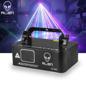ALIEN 500mw RGB Luz láser de escenario Proyector de escáner de línea de rayo láser DJ Disco Efecto de iluminación del escenario Fiesta de baile Boda Club de Bar de Vacaciones Luces DMX