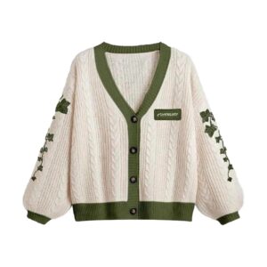 Evermore-cárdigan de punto con botones bordados para mujer, suéter de punto de vid verde, atuendo Vintage, versión Taylor, Otoño e Invierno