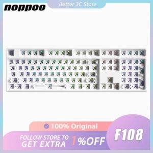 Noppoo-Kit de teclado mecánico F108, teclado RGB de intercambio en caliente de tres modos para juegos, 108 teclas, accesorios personalizados para PC, regalo de oficina