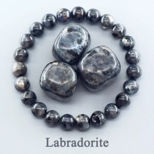 Pulsera de cuentas de piedra labradorita Natural Real para hombres y mujeres, pulsera de piedra Flash negra Vintage con regalo de cristal Natural Original