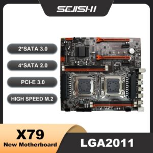 SEJISHI-placa base X79 para ordenador, Panel madre compatible con Intel Xeon Gaming, CPU LGA 2011 E-ATX SATA PCI-E M.2 SSD