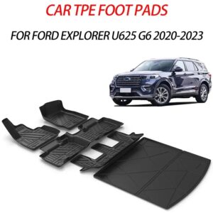 Alfombrillas impermeables para suelo de coche, alfombrillas para pies, almohadilla sin olor, bandeja, accesorios interiores, para Ford Explorer U625 G6 2020-2023