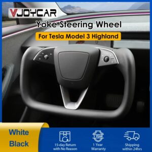 Mango de canesú Modelo 3 Highland 2024 con volante de calefacción para Tesla, accesorio personalizado de cuero de carreras