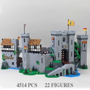 Bloques de construcción para niños, juguete de ladrillos para armar castillo Medieval de los caballeros del Rey León, ideal para regalo de cumpleaños y Navidad, código 4514, Compatible con 10305