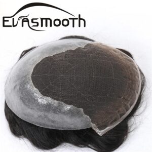 Peluca de cabello Natural Q6 para hombres, tupé de encaje suizo ventilado, sistema de cabello humano 100%, Unidad de cabello de 30 ondas, Popular en Europa