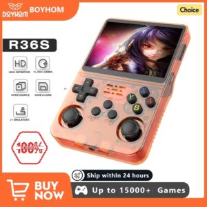 Consola de videojuegos portátil R36S de código abierto, sistema Linux, pantalla IPS de 3,5 pulgadas, reproductor de vídeo portátil de bolsillo, 64GB, 128G