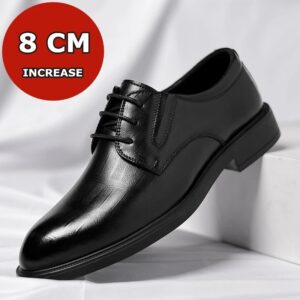 Zapatos de vestir de cuero suave para hombre, calzado Formal de negocios, Oxford, informal, color negro, 3/6/8 CM