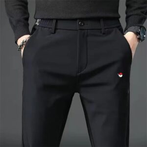 Pantalones de Golf informales para hombre, pantalones elásticos finos de seda de hielo, pantalones largos de pierna recta, pantalones de Golf de verano, pantalones de trabajo deportivos de moda