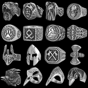 Anillo de cuervo vikingo de acero inoxidable Vintage para hombre, amuleto de moda nórdica, colgante de joyería vikinga de múltiples estilos para adolescentes, accesorio de regalo