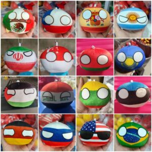 Juguetes de peluche de bola campestre para niños, colgante de bola de país de 10cm, 70 estilos, muñeco de peluche, regalo de Navidad