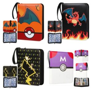 Álbum de tarjetas de monstruo de bolsillo para niños, Clip de tarjeta Picchu, álbum de Anime, libro de tarjetas de almacenamiento portátil clásico, 400