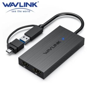 WAVLINK-Adaptador USB 3,1/USB C a HDMI Dual, DL6950/SM768, Chip Dual 2K/5K @ 60Hz, Monitor Compatible con Windows y M1/M2/M3 Mac