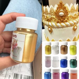 Tintura dorada y plateada, purpurina en polvo para Mousse, pastel, Macaron, Chocolate, hornear pasteles de colores, decoraciones y herramientas, 15g por botella