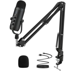 Kit de micrófono de condensador cardioide de estudio con brazo de pluma de transmisión USB profesional de AliExpress Collection