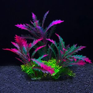 Plantas artificiales de plástico subacuáticas para acuario, arbusto falso acuático, hierba de agua verde, simulación de visualización, decoración