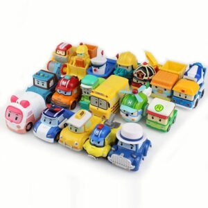 Figuras de acción de Anime de Robot Poli Car para niños, modelo de coche de Metal, juguetes coreanos, regalos para niños, 25 estilos