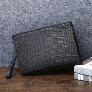 Bolso de mano de cuero genuino de alta calidad para hombre, bolso de cuero de vaca de alta capacidad