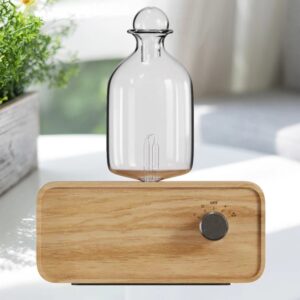 Difusor de aceite esencial de vidrio, Base de grano de madera, difusor de Aroma de aire, máquina profesional de 2600mAh, nebulizador para el hogar, oficina y habitación
