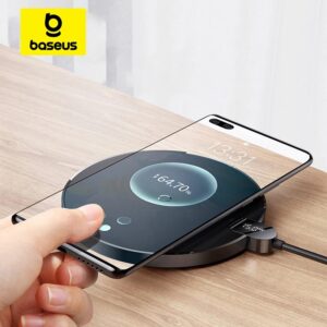 Baseus-cargador inalámbrico de escritorio, almohadilla de carga rápida para Airpods, 15W, pantalla LED, para iPhone 15 14, Samsung