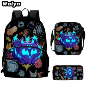 Conjunto de mochilas con estampado de frutas para estudiantes de 1 a 4 años, bolsos escolares con hombro, estuche para lápices, libros impresos, 3 piezas
