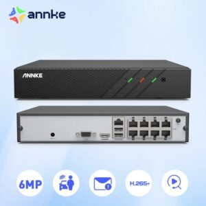 ANNKE-Kit de sistema de seguridad para el hogar, grabador de vídeo POE de 8 canales y 6MP, H.265 + NVR, para cámaras HD POE 2MP 3MP 4MP 5MP 6MP IP POE