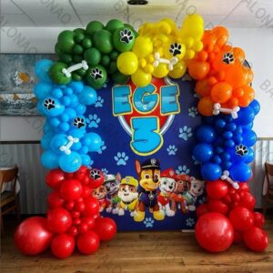 Juego de Globos de látex de la patrulla canina para niños, de feliz cumpleaños decoración de fiesta, Kit de guirnalda de arco, Globos de juguete para Baby Shower
