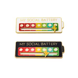 My Social Battery Emotions alfileres esmaltados para mujeres y hombres, broche de Metal con rastreador de humor, insignias, accesorios de joyería de moda, regalo N829