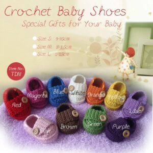 Zapatos de cuna para bebé recién nacido, calzado de ganchillo 100% a mano, 100% algodón, suave y cómodo