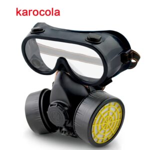 Mascarilla de Gas químico antipolvo, doble filtro Industrial con respirador, máscara de protección de seguridad facial con gafas, venta al por mayor