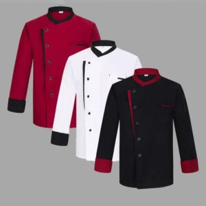 Chaqueta de Chef de manga larga para hombre, ropa de trabajo para Hotel, cafetería, panadería, comida rápida