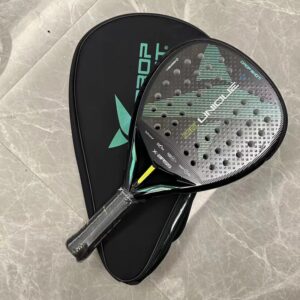 Raqueta de tenis de fibra de carbono 12k, superficie rugosa, alto equilibrio con memoria suave EVA