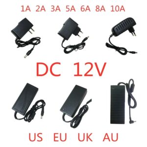 Adaptador de fuente de alimentación AC 100V-240V DC 12 V 1A 2A 3A 5A 6A 8A 10A, transformador de iluminación de 12 V, convertidor para tira de luz LED CCTV