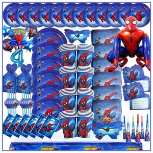Suministros de decoración para fiesta de cumpleaños de Spiderman, juego de vajilla de superhéroe, servilletas de papel, platos y tazas, Kit para Baby Shower, regalos para niños