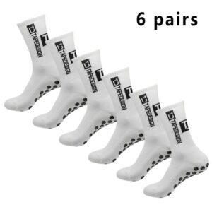 Calcetines deportivos de fútbol para hombre, medias de media pantorrilla de silicona, antideslizantes, de puntos, baloncesto y yoga, 6 pares