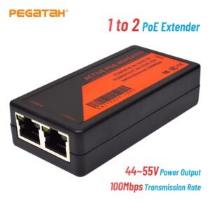 Extensor PoE de 2 puertos, 100Mbps, para Puerto Ip, extensor de transmisión máxima de 100m para cámara IP NVR, AP IP