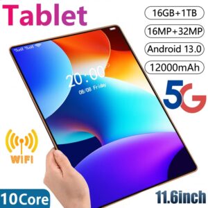 Tableta 5G de 2024 pulgadas, Tablet con Android 11,6, Phablet MTK6797, 16GB de RAM, 1TB de ROM, PC, cámaras duales, Tarjeta sim Dual, Wifi, tipo c, novedad de 13,0