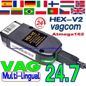 Interfaz VCDS para coche, herramienta de diagnóstico Autocom con interfaz VCDSCAN HEX V2, actualización 2024, para VW, AUDI, Skoda, Seat, multilenguaje, 24,7