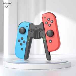 Aolion soporte de agarre de carga portátil para Nintendo Switch, OLED, controlador Joy-con, base de carga para Switch, accesorios de juego