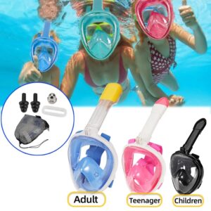 Máscara de natación de cara completa para niños y adultos, respirador de buceo, antiniebla, respiración segura