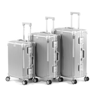 SUSHIMU-maleta de viaje para hombre y mujer, 20, 24, 26, equipaje de mano, con marco de aluminio, con bloqueo de contraseña TSA