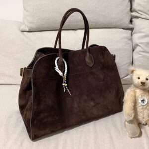 Bolso de mano de diseño de cuero de alta capacidad, maletín de gamuza de piel de vaca, bolso de mano, bolso de viaje, gamuza