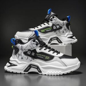 Zapatillas de deporte con plataforma transpirable para hombre, zapatos deportivos de malla, ligeros, informales, vulcanizados, a la moda