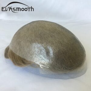 Pelucas de piel fina para hombres, reemplazo de cabello humano Natural, tupé, Base de Pu, sistema de reemplazo de cabello masculino, peluquín de cabello Real