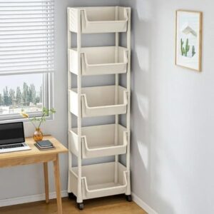 Estantería con ruedas para cocina, armario de almacenamiento con hendidura estrecha, organizador para baño, sala de estar y el hogar