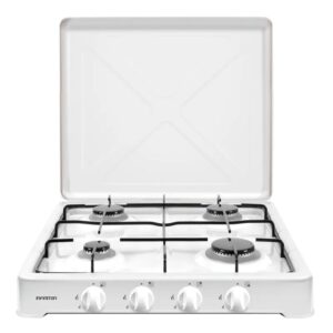 Cocina Portátil de Gas, 4 Fuegos, 50 cm, Hornillo a Gas, Gas para camping