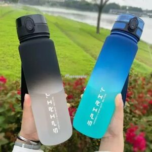 Botella de agua deportiva de gran capacidad a prueba de fugas, taza de plástico colorida para beber al aire libre, viaje, gimnasio, jarras de Fitness portátiles, 1 litro