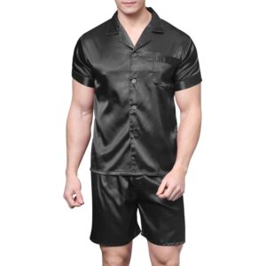 Tony & Candice-Pijama de seda satinada para hombre, ropa de dormir de rayón, Conjunto de pijama de verano, camisón suave